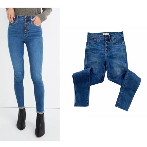 Madewell Denim - Madewell 10" High Rise Raw Hem Skinny Jeans Tall